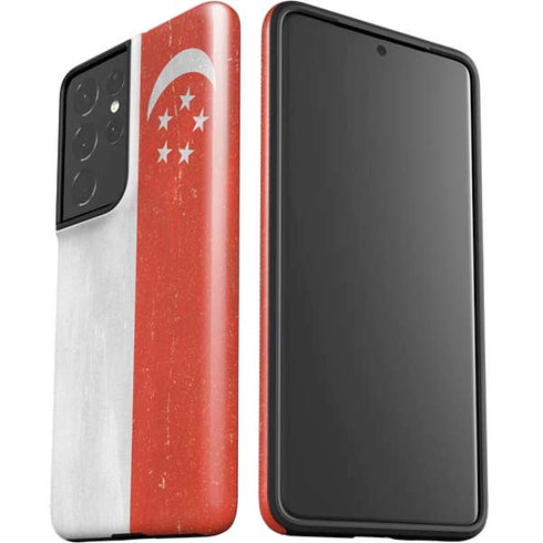 Singapore Flag Distressed Galaxy S21 Ultra 5G Pro Case